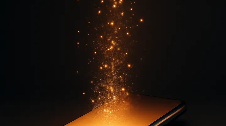 3666BDT COM Modern phone with glowing screen